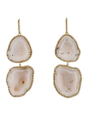 18K Yellow GoldFeaturing Free-Form Rough Druzies & Geodes Kimberly Mcdonald Jewelry, Men Earrings, Diamond Drops, Designer Gifts, Vintage Holiday Dress, Diamond Drop Earrings, Chanel Shoes, Flat Sneakers, Christian Louboutin Shoes