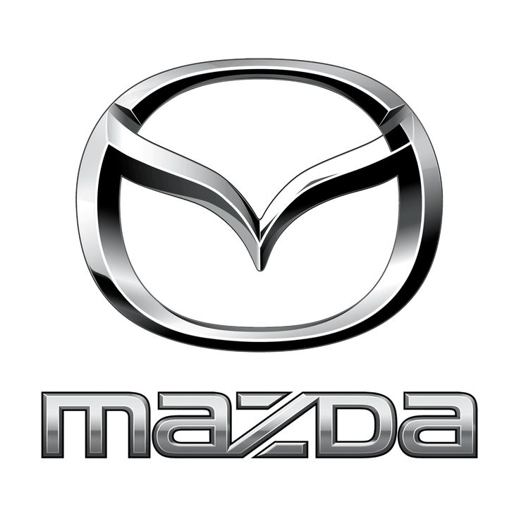 the mazda logo is shown on a white background