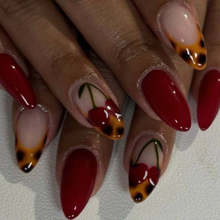 Design French Tip, Nail Autumn, Classy Acrylic, Colourful Nails, Kutek Disney, Wine Nails, Cherry Design, Maroon Nails, September Nails