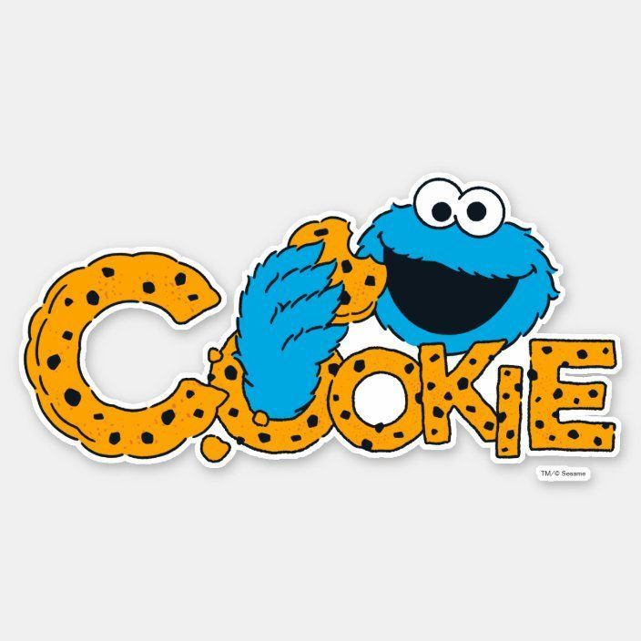 cookie monster cookie by sesamestreet sticker on a white background with the word cookie