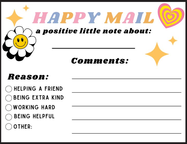 a happy mail card for someone to write