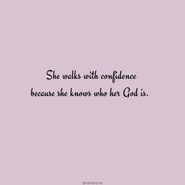 the quote she walks with confidence because she knows who her god is on pink background