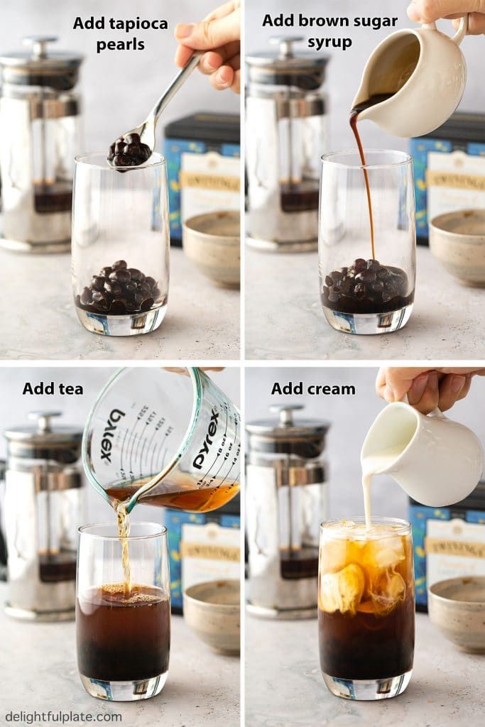 the steps to making iced coffee are shown