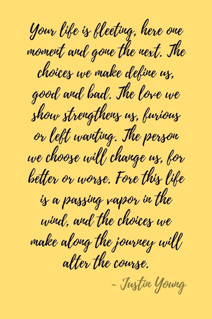 a quote written in black ink on a yellow background with the words, your life is telling