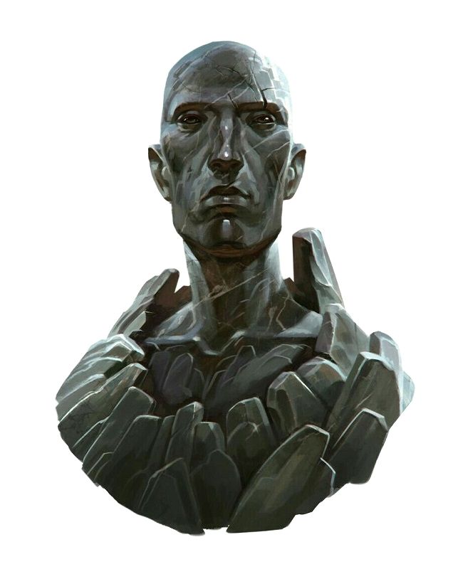 a sculpture of a man holding his hands up in front of the camera with one hand on his chest