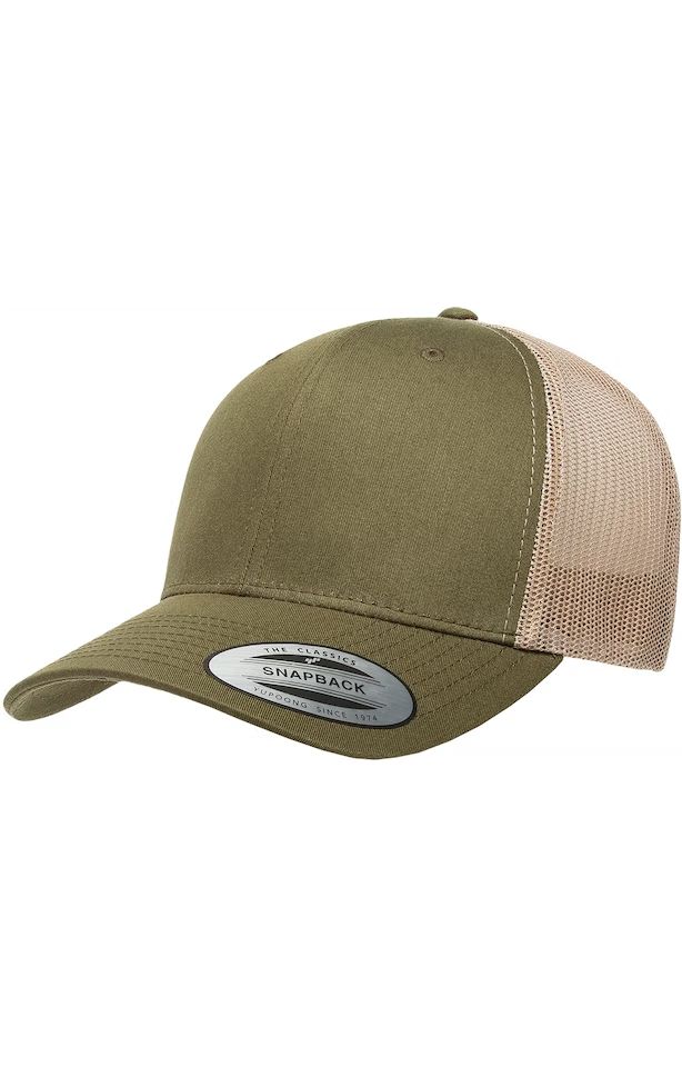 Yupoong 6606 Moss / Khaki / Moss / Khaki Adult Retro Trucker Cap | JiffyShirts Khaki Cotton Snapback Trucker Hat, Beige Flat Bill Trucker Hat For Outdoor, Adjustable Khaki Military Trucker Hat, Beige Trucker Hat For Outdoor, Khaki Snapback Cap For Outdoor, Khaki Snapback Hat For Outdoor, Beige Snapback Trucker Hat For Outdoor, Khaki Flat Bill Baseball Cap For Outdoor Activities, Khaki Flat Bill Baseball Cap For Outdoor