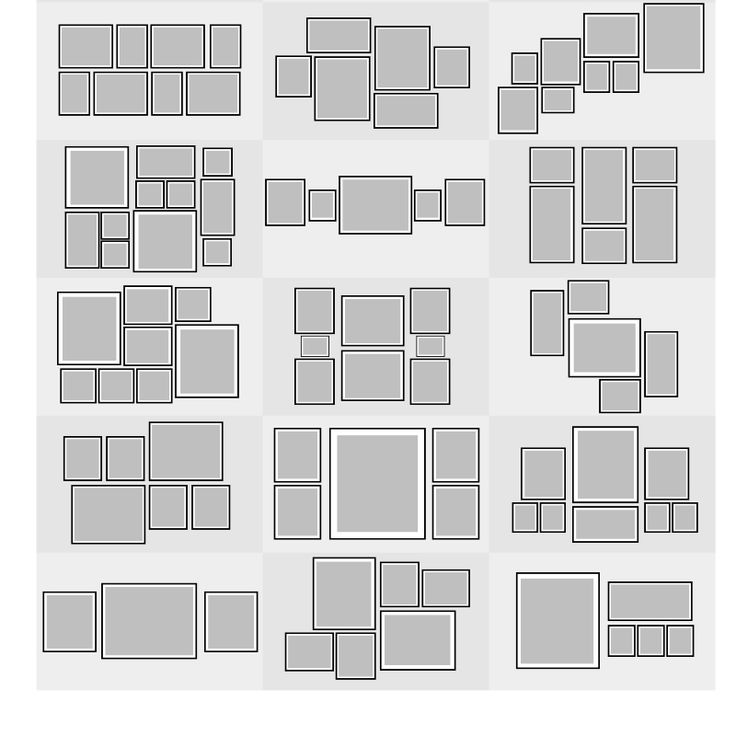 a large group of squares and rectangles are arranged in the same pattern, each with