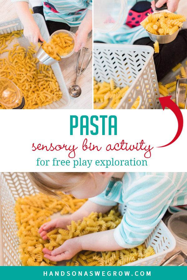 a collage of photos showing how to use pasta as an activity for toddlers