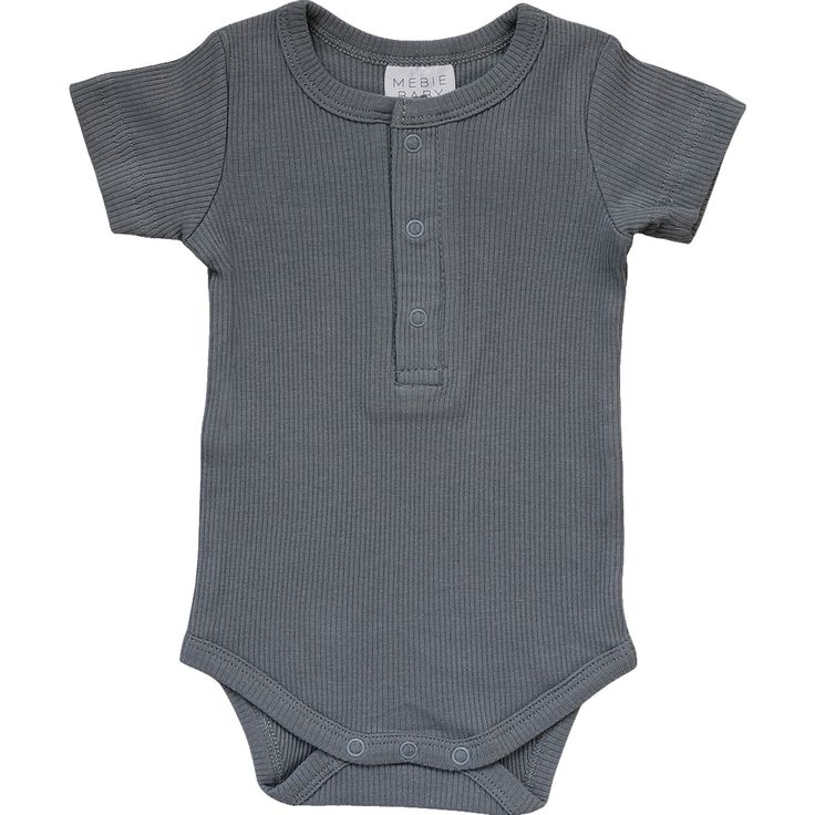 Baby Magic, Registry Items, Grey Bodysuit, Cotton Bodysuit, Organic Cotton Baby, Baby Registry, Ribbed Fabric, Baby Month By Month, Baby Bodysuit