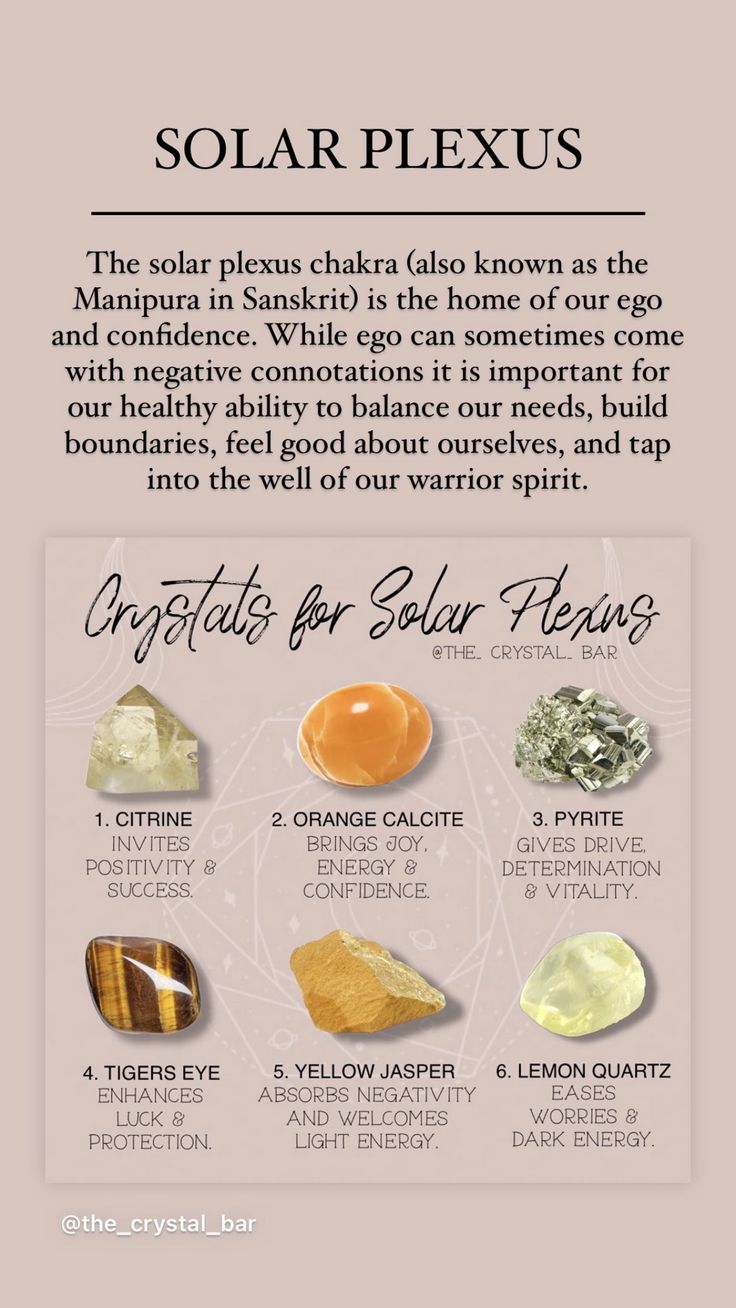 the solar plexus info sheet shows how to use it for energy and beauty