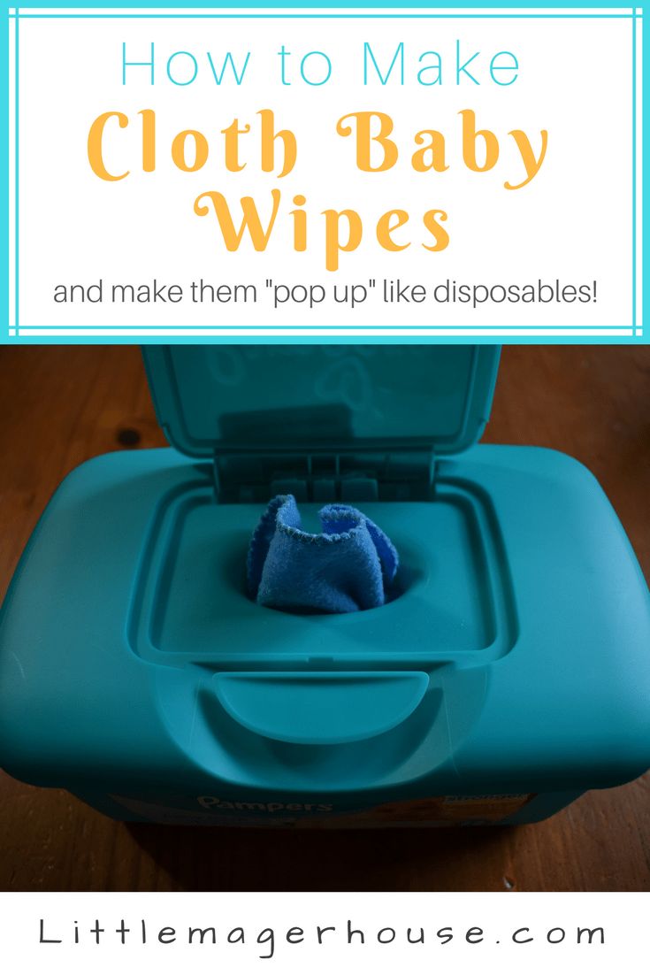 an open blue suitcase with a cloth baby wipes in it and text overlay that reads how to make cloth baby wipes and make them pop like dispoables