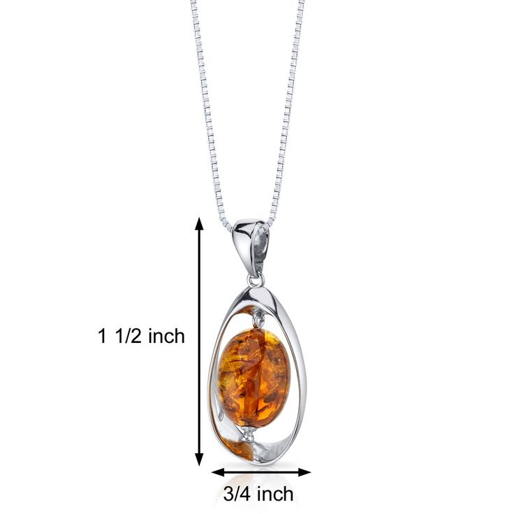 Unravel hidden wonders Intense and earthy, this piece promises an exceptional experience. This graceful pendant features an oval shape Peora natural Baltic Amber gemstone in .925 sterling silver. Our natural Baltic Amber gemstones are a unique gift from nature. By cutting them in a way that respects the rough's natural radiance, we ignite their inherent intensity and maximize their brilliance to deliver on our signature Peora standard. Handcrafted in pure .925 sterling silver goodness, this pend Celestial Ring, Blue Sapphire Pendant, Sapphire Necklace Pendants, Amber Gemstone, Cognac Color, Amber Pendant, Bee Necklace, Promise Rings For Her, Mom Jewelry