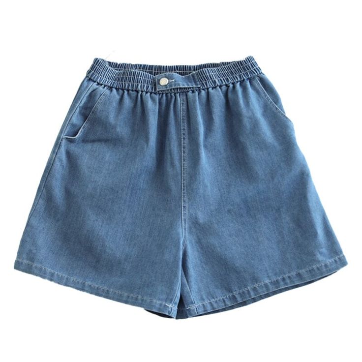 Details: Gender: Women Item Type: Shorts Material: 75% Cotton, 25% Polyester Season: Summer Pattern: Solid Style: Casual, Loose, Retro Waist Type: Elastic Waist Size: M Waist: 68.00 - 94.00 cm/ 26.77 - 37.01 " Length: 43.00 cm/ 16.93 " Hip: 130.00 cm/ 51.18 " Thigh: 72.00 cm/ 28.35 " Bottom: 70.00 cm/ 27.56 " Size: L Waist: 72.00 - 98.00 cm/ 28.35 - 38.58 " Length: 44.00 cm/ 17.32 " Hip: 134.00 cm/ 52.76 " Thigh: 76.00 cm/ 29.92 " Bottom: 72.00 cm/ 28.35 " Summer Denim Shorts, Summer Shorts Denim, Summer Pattern, Summer Denim, Summer Patterns, Short En Jean, Color Azul, Waist Size, Shoe Box