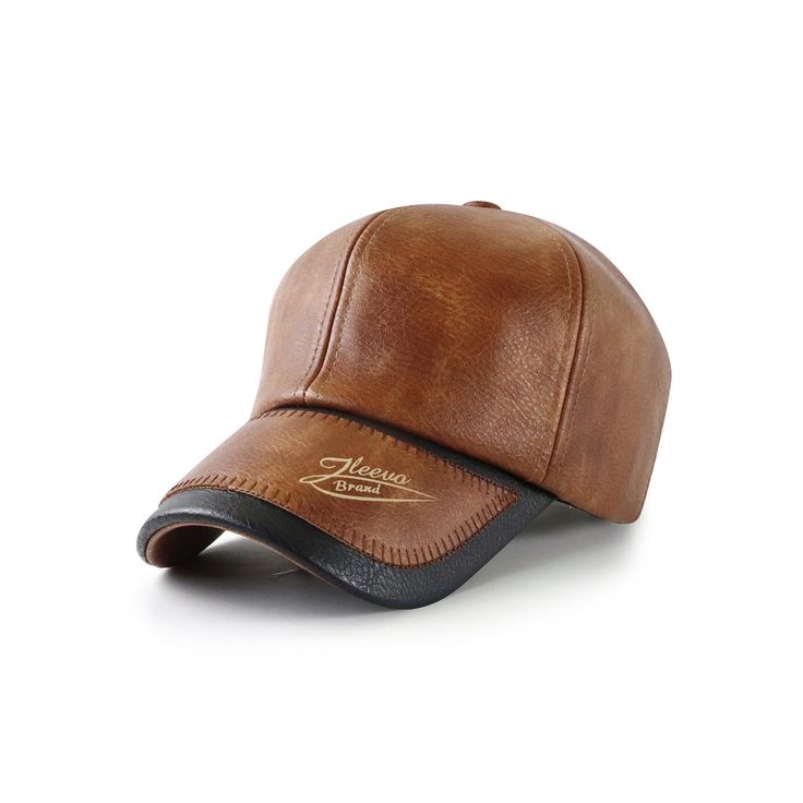 Product information: Color: black, dark coffee, light brown Style of Crown: Dome Size: Adjustable Leather characteristics: PU leather Function: sun protection, breathable, warm, windproof Suitable season: Winter Style: Original design Packing list: HAT*1 Product Image: Leather Windproof Hats For Outdoor Use, Brown Snapback Hat For Winter, Brown Hat With Curved Brim And Leather Sweatband, Brown Hat With Leather Sweatband And Curved Brim, Brown Leather Curved Brim Baseball Cap, Leather Baseball Cap For Outdoor Activities, Adjustable Leather Baseball Cap For Outdoor, Trendy Brown Baseball Cap With Curved Brim, Adjustable Brown Leather Baseball Cap