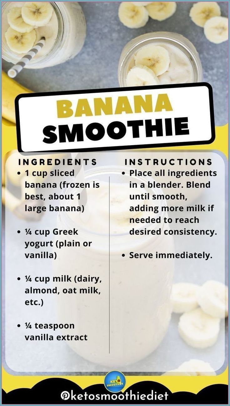 a banana smoothie recipe with instructions to make it