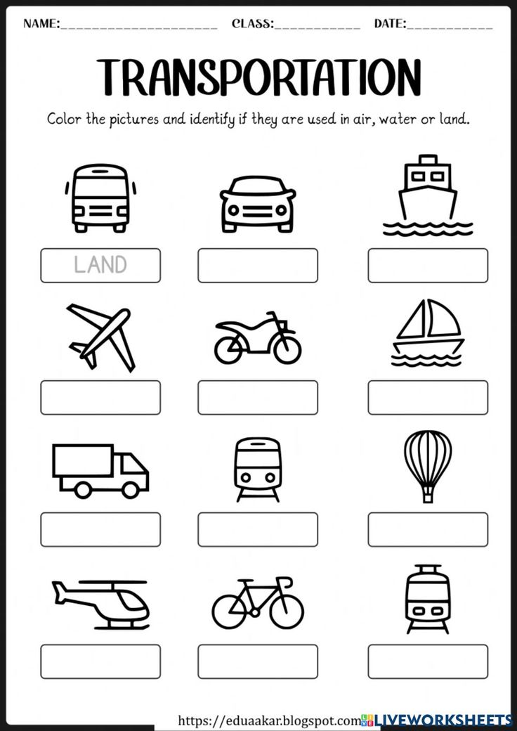 transportation worksheet with pictures and words to help kids learn how to read the word