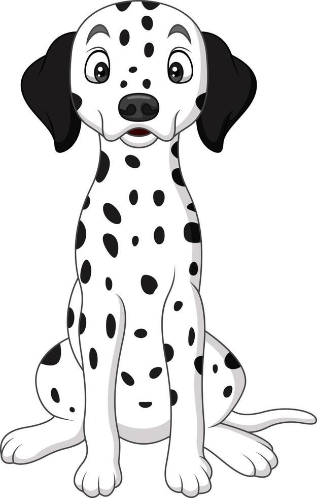 a cartoon dalmatian dog sitting down