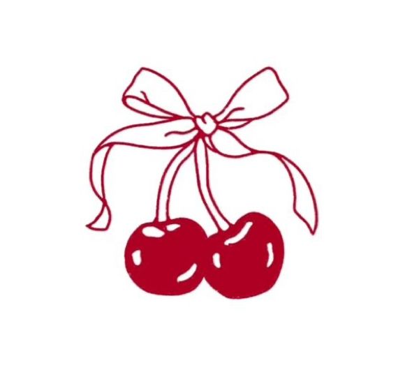 two cherries tied together with a bow