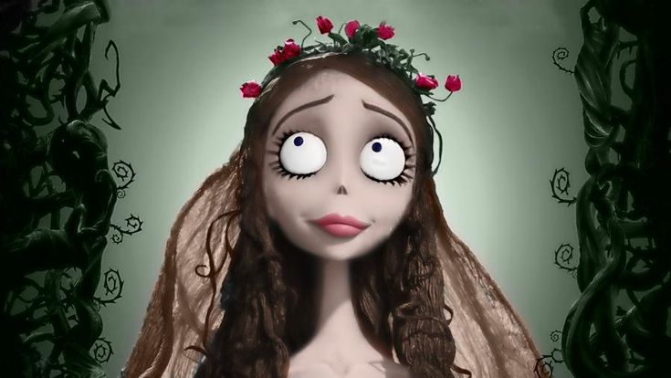 a digital painting of a woman wearing a veil and flowers in her hair with eyes wide open