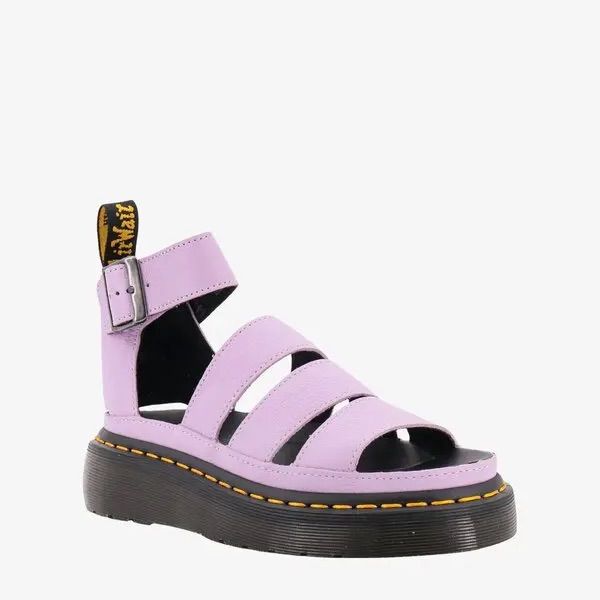 Brand New Dr. Martens Women Clarissa Ii Pisa Leather Platform Strap Sandals. 100% Leather And Lining. Crafted From Pebbled Leather, The Buckle-Fastening Pair Are Just What The New Season Called For. Reasonable Offers Are Welcomed. Ready To Ship! Odor Free And Smoke Free Home. Purple Sandals With Cushioned Footbed And Round Toe, Purple Flat Leather Sandals, Purple Platform Sandals For The Beach, Purple Platform Sandals For Beach, Flat Purple Synthetic Sandals, Spring Purple Sandals With Flat Heel, Spring Purple Flat Heel Sandals, Purple Platform Sandals With Round Toe, Purple Platform Sandals With Ankle Strap