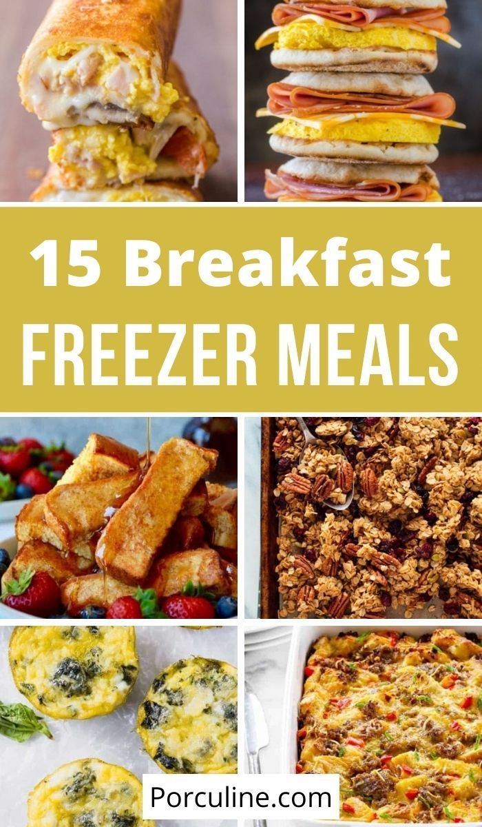 15 breakfast freeze meals with text overlay