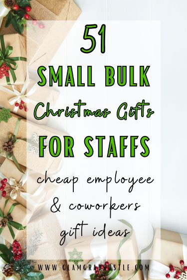 small buk christmas gifts for staffs and coworkers gift ideas with text overlay