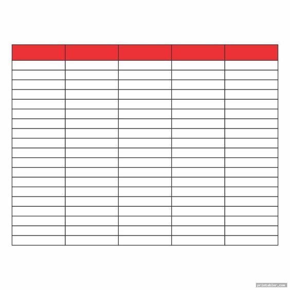 a red and white printable sign with the number of items in each column,