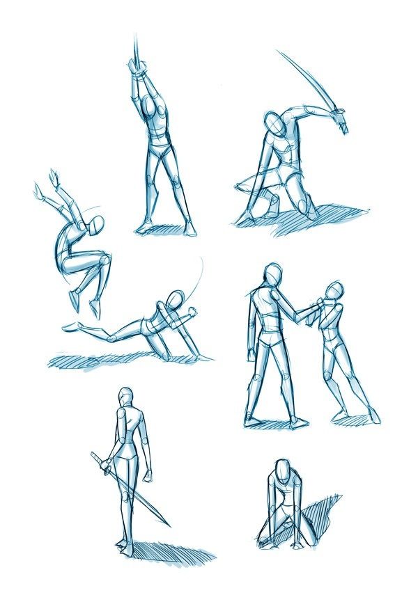 a bunch of different poses to draw