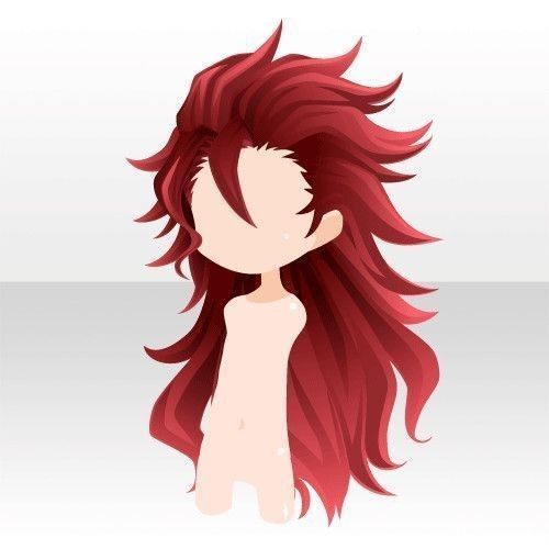 an anime character with long red hair