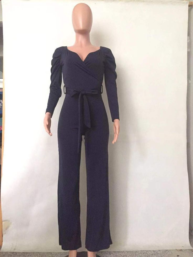 Product DetailsMaterial: 81%-90%PolyesterPattern Type:PlainNeckline: V-neckSleeves Type: Long SleeveDetails: BandageStyle: CasualSlim Type: Regular FitBelt: YesWaist Line: High WaistSheer: No Fall V-neck Jumpsuits And Rompers In Solid Color, Fitted V-neck Jumpsuits And Rompers For Fall, Formal Fall V-neck Jumpsuits And Rompers, Black V-neck Jumpsuits And Rompers For Office, Black V-neck Jumpsuit For Office, Office V-neck Black Jumpsuit, Elegant Long Sleeve Non-stretch Jumpsuits And Rompers, Long Sleeve Jumpsuits And Rompers For Office, Trendy Fitted V-neck Jumpsuits And Rompers