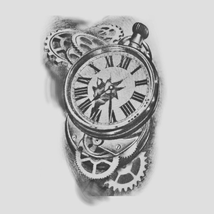 a drawing of a clock with gears attached to it's face and the word time is running out