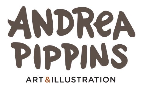 the logo for andrea pippins, an art and illustration studio in london