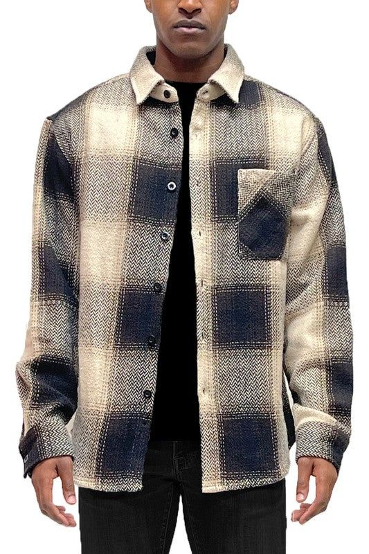 Our best seller! The best shacket for your best guy!Flannel shirt shacketregular fit with chest pocketunisex fitplease allow up to 5 days to ship95 Poly 5 WoolMade In: Imported Motorcycle Suit, Mens Flannel Shirt, Mens Flannel, Unisex Jacket, Plaid Jacket, It's Cold, Ties Mens, Flannel Shirt, Jean Coat