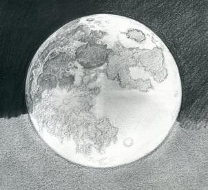 a black and white drawing of the earth with trees growing on it's surface