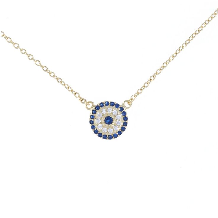 Sapphire Blue Dainty Cz Evil Eye Disc Necklace in Sterling Silver – Alexandra Marks (Love It. Want It. Need It) #evileye #evileyejewelry #eyejewelry #eyenecklace #fashionnecklace #jewelry #necklace #fashionjewelry #goodluckcharm #giftforher #trendjewelry #fashionstyle #fashion #goldnecklace #bohofashion #bohostyle Blue Necklace With Diamond Eyes As Gift, Blue Necklaces With Diamond Eyes As Gift, Silver Evil Eye Necklace, Dainty Round Evil Eye Necklace, Blue Dainty Evil Eye Jewelry, Spiritual Round Cubic Zirconia Necklace, Dainty Evil Eye Round Pendant Necklace, Evil Eye Cubic Zirconia Round Necklaces, Evil Eye Round Cubic Zirconia Necklace