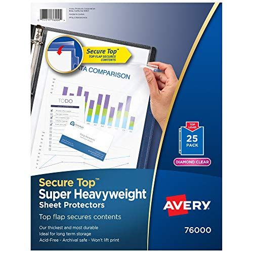 avery security top super heavy sheet protectors