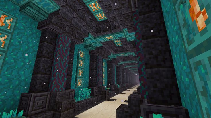 an image of a hallway in a minecraft style building that looks like it is going to be built