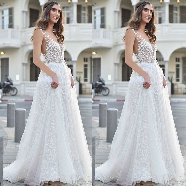 Summer Party Floor-length Wedding Dress, Floor-length Lace Bodice Dress For Prom Season, Backless Lace Dress For Banquet, Sheer Bodice Backless Wedding Dress, Summer Wedding Ball Gown Dresses, Backless Lace Dress For Banquets, Lace Backless Dress For Banquets, Backless Prom Dress With Lace Bodice, Prom Dress With Lace Bodice And Floor-length