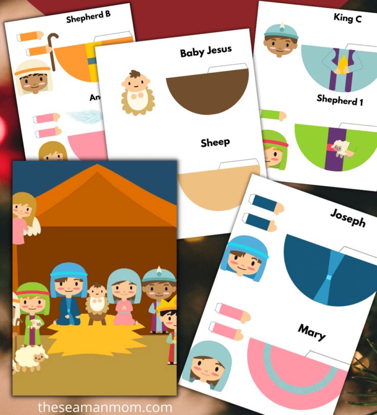 printable christmas story cards with pictures of the birth of jesus and baby jesus on them