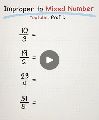 an image of a number line with the words'impposed to mixed number '