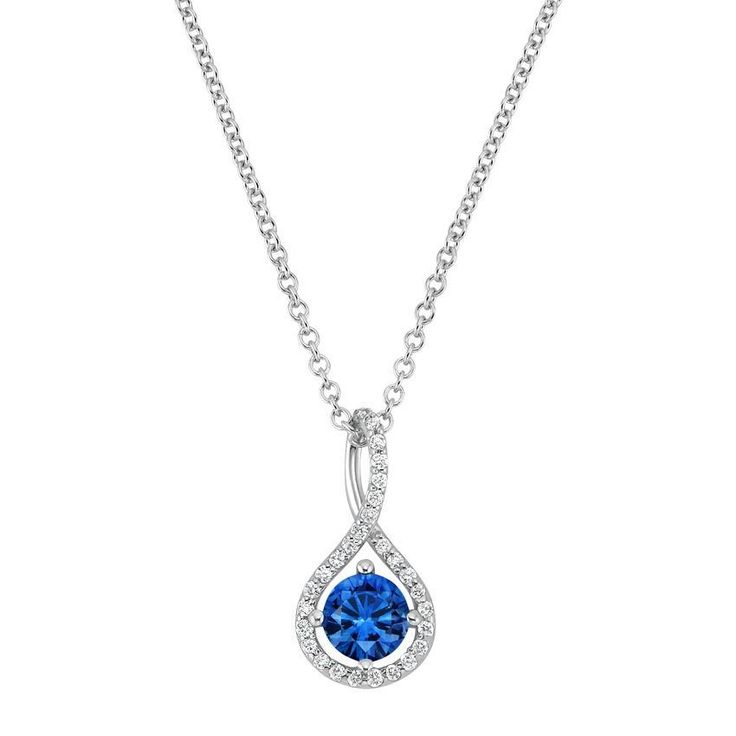 from Brilliant Earth Formal Sapphire Necklace Fine Jewelry, Formal Sapphire Pendant Diamond Necklace, Fine Jewelry Sapphire Teardrop Necklace, Sapphire Diamond Necklace For Formal Occasions, Classic Sapphire Jewelry With Pave Setting, Formal Sapphire Necklace With Halo Setting, Formal Sapphire Necklace With Brilliant Cut, Formal Sapphire Diamond Necklace, Formal Sapphire Diamond Necklace In Fine Jewelry Style