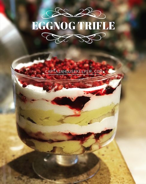 the trifle is ready to be eaten on the table