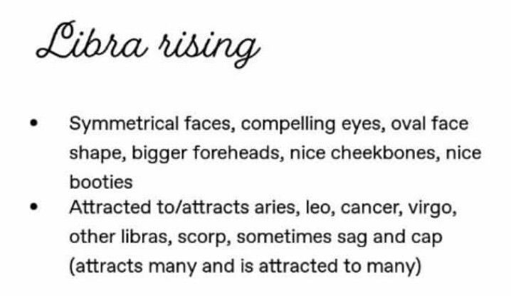 the words libra rising are written in black and white, along with an image of a