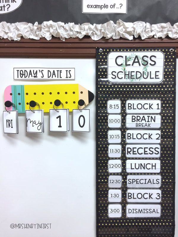 a bulletin board with some magnets on it that says class schedule and the date is 1 - 10