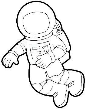 an astronaut floating in the air coloring page