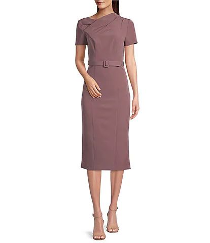 Women's Midi Dresses | Dillards.com Luxury Women's Midi Dress With Surplice Neckline, Luxury Notched Neckline Midi Dress For Work, Luxury Surplice Neckline Midi Dress For Cocktail, Luxury Midi Dress With Surplice Neckline For Date Night, Luxury 3/4 Sleeve Midi Dress For Party, Luxury Half Sleeve Midi Dress For Spring, Luxury Half Sleeve Midi Dress For Women, Luxury Straight Neckline Midi Dress For Cocktail, Luxury Midi Dress With Ruched Bodice And Short Sleeves