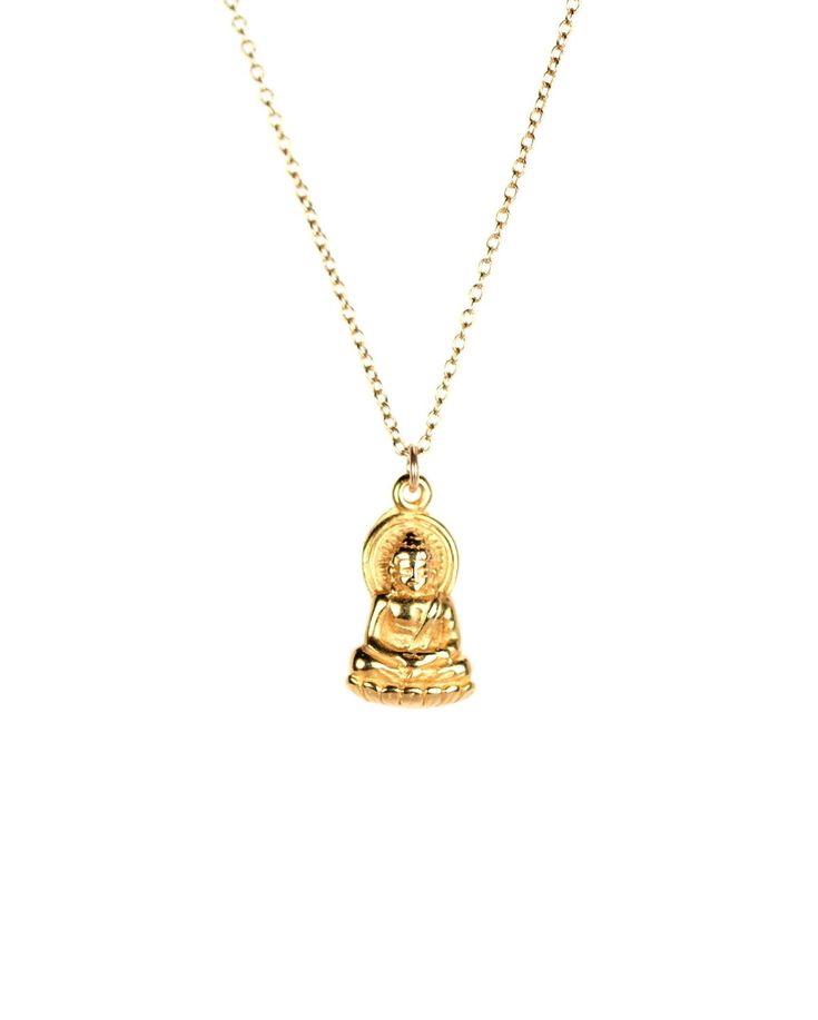 Buddha necklace - gold buddha necklace - gautama buddha - yoga necklace - a gold vermeil buddha on a 14k gold filled chain A peaceful, little, solid silver buddha god hangs from a sterling silver chain in the length of your choice. This buddha is also available in matte or shiny gold vermeil on a 14k gold filled chain. The pendant measures 12mm x 8mm. ♥ Handmade with love in sunny California ♥ This gem will arrive happily in a gift pouch or box Looking for other charm necklaces? https://www.etsy Spiritual Yellow Gold Necklace For Meditation, Spiritual Yellow Gold Necklaces For Meditation, Yellow Gold Spiritual Necklaces For Meditation, Gold Pendant Necklace For Meditation, Spiritual Gold Charm Necklace For Good Luck, Handmade Gold Necklaces For Meditation, Buddha Necklace Gold, Buddha God, Gold Buddha