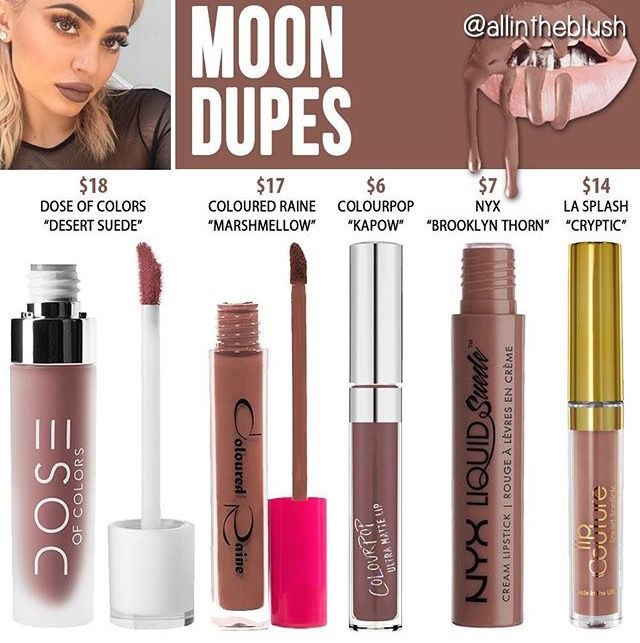 Kylie Jenner lip kit dupe Moon Makeup Dups, Nyx Lip, Kylie Lips, Kylie Lip Kit, Peter Thomas Roth, Lip Glosses, Facepaint, Lip Kit, Drugstore Makeup