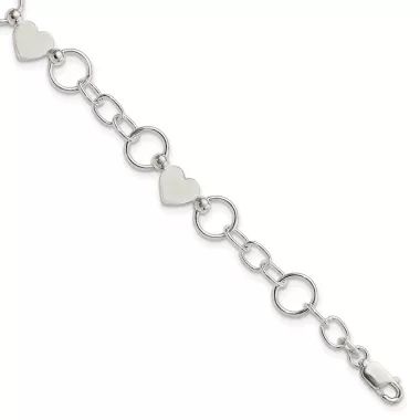 Chain Charm Bracelet, Silver Heart Bracelet, Heart Chain, Fine Jewelry Gift, Sterling Silver Heart, Heart Bracelet, Selling Jewelry, Silver Heart, Chain Lengths