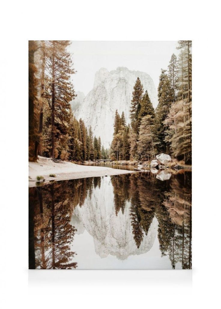 an image of a mountain lake with trees in the foreground and mountains in the background